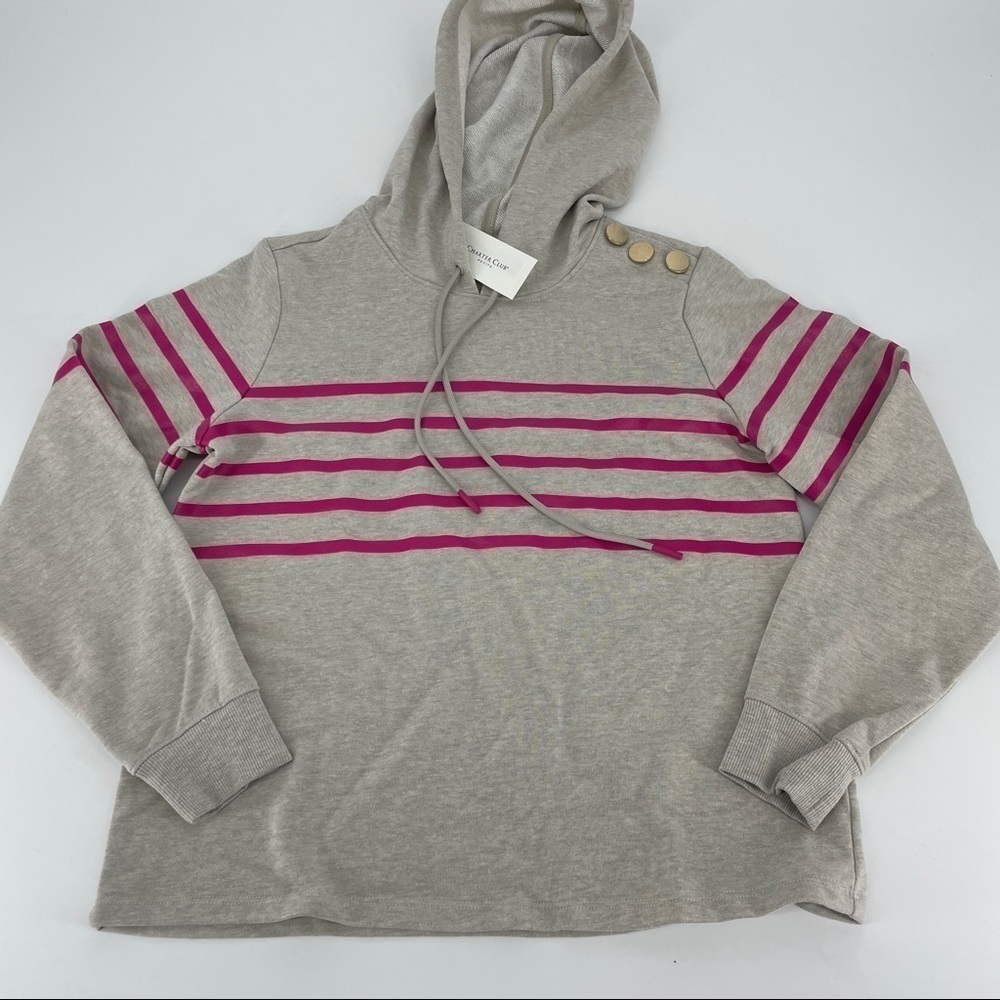 Charter Club gray Striped Hoodie